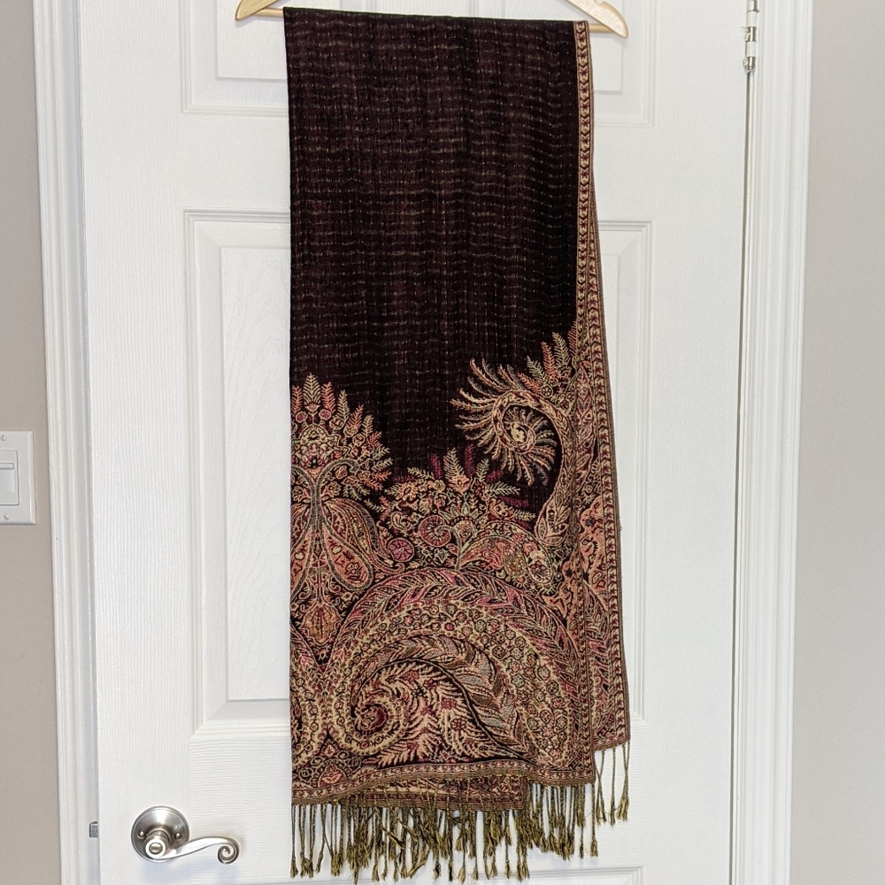 Purple and gold Pashmina